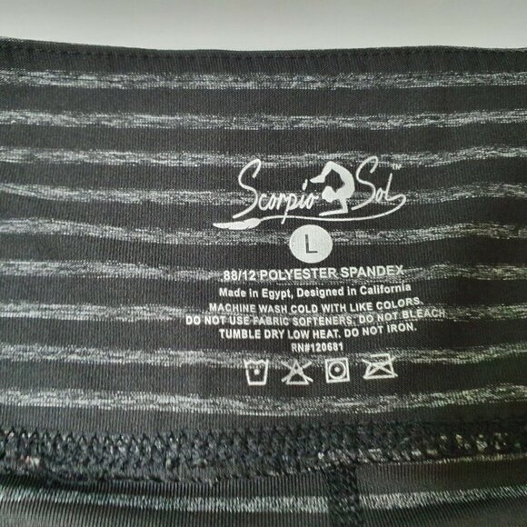 Scorpio Sol Womens Large Gray Stripe Capri Pants - Picture 2 of 5